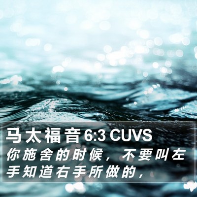 马 太 福 音 6:3 CUVS Bible Verse Image