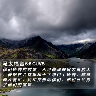 马 太 福 音 6:5 CUVS Bible Verse Image