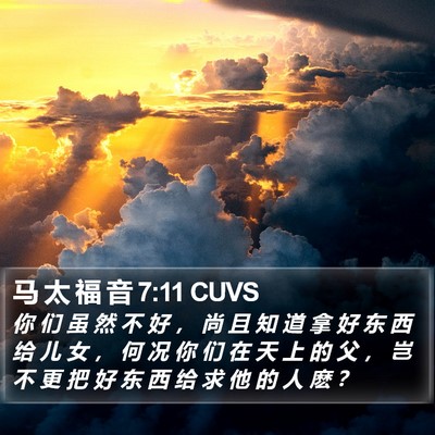 马 太 福 音 7:11 CUVS Bible Verse Image