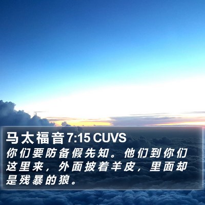 马 太 福 音 7:15 CUVS Bible Verse Image