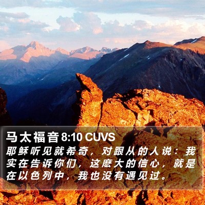 马 太 福 音 8:10 CUVS Bible Verse Image
