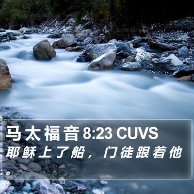 马 太 福 音 8:23 CUVS Bible Verse Image