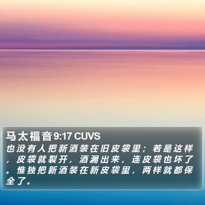 马 太 福 音 9:17 CUVS Bible Verse Image