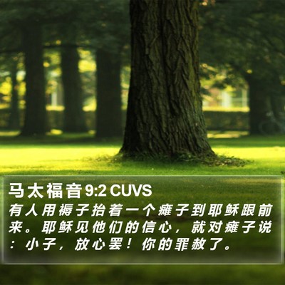 马 太 福 音 9:2 CUVS Bible Verse Image
