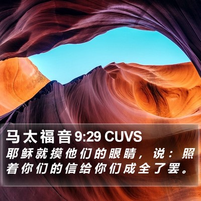 马 太 福 音 9:29 CUVS Bible Verse Image
