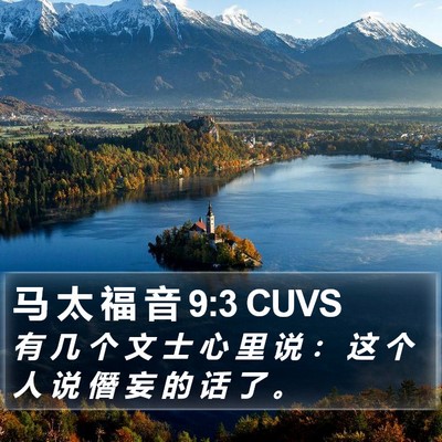 马 太 福 音 9:3 CUVS Bible Verse Image