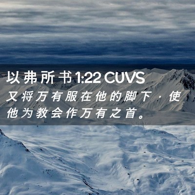 Picture 02 - 以 弗 所 书 1:22 CUVS - 又 将 万 有 服 在 他 的 脚 下 ， 使 - Bible Verse Picture