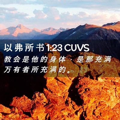 Picture 02 - 以 弗 所 书 1:23 CUVS - 教 会 是 他 的 身 体 ， 是 那 充 满 - Bible Verse Picture