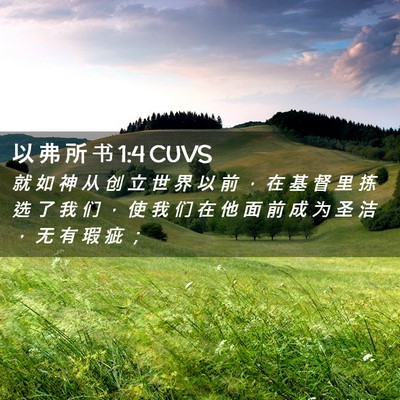 Picture 02 - 以 弗 所 书 1:4 CUVS - 就 如 神 从 创 立 世 界 以 前 ， 在 - Bible Verse Picture