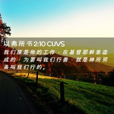 Picture 02 - 以 弗 所 书 2:10 CUVS - 我 们 原 是 他 的 工 作 ， 在 基 督 - Bible Verse Picture
