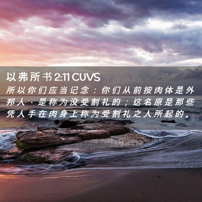 Picture 02 - 以 弗 所 书 2:11 CUVS - 所 以 你 们 应 当 记 念 ： 你 们 从 - Bible Verse Picture
