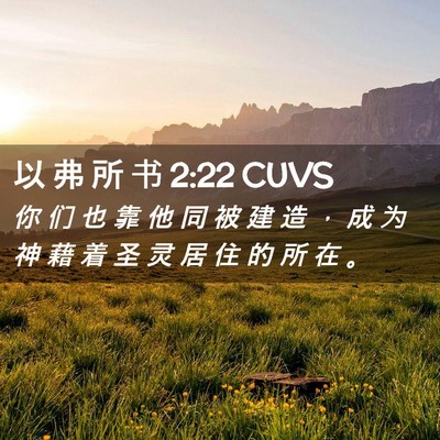 Picture 02 - 以 弗 所 书 2:22 CUVS - 你 们 也 靠 他 同 被 建 造 ， 成 为 - Bible Verse Picture