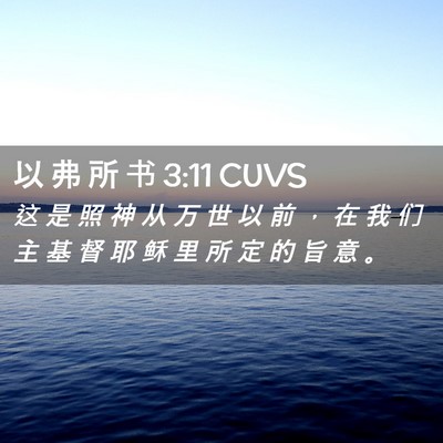 Picture 02 - 以 弗 所 书 3:11 CUVS - 这 是 照 神 从 万 世 以 前 ， 在 我 - Bible Verse Picture