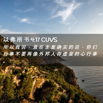 Picture 02 - 以 弗 所 书 4:17 CUVS - 所 以 我 说 ， 且 在 主 里 确 实 的 - Bible Verse Picture