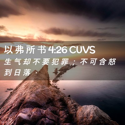 Picture 02 - 以 弗 所 书 4:26 CUVS - 生 气 却 不 要 犯 罪 ； 不 可 含 怒 - Bible Verse Picture