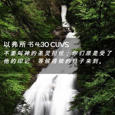 Picture 02 - 以 弗 所 书 4:30 CUVS - 不 要 叫 神 的 圣 灵 担 忧 ； 你 们 - Bible Verse Picture
