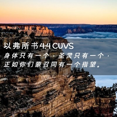 Picture 02 - 以 弗 所 书 4:4 CUVS - 身 体 只 有 一 个 ， 圣 灵 只 有 一 - Bible Verse Picture