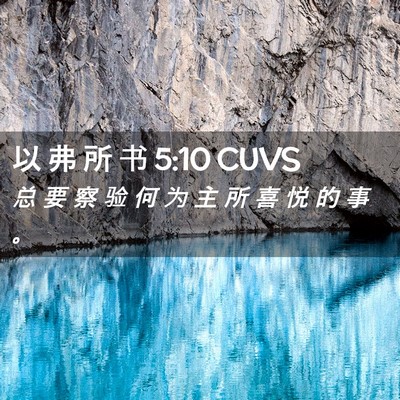 Picture 02 - 以 弗 所 书 5:10 CUVS - 总 要 察 验 何 为 主 所 喜 悦 的 事 - Bible Verse Picture