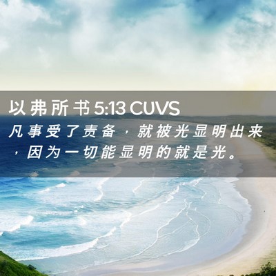 Picture 02 - 以 弗 所 书 5:13 CUVS - 凡 事 受 了 责 备 ， 就 被 光 显 明 - Bible Verse Picture