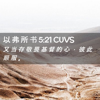 Picture 02 - 以 弗 所 书 5:21 CUVS - 又 当 存 敬 畏 基 督 的 心 ， 彼 此 - Bible Verse Picture