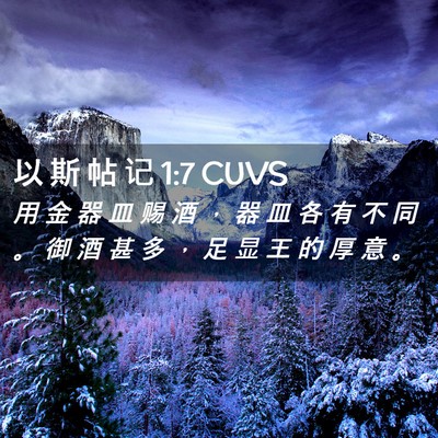 Picture 02 - 以 斯 帖 记 1:7 CUVS - 用 金 器 皿 赐 酒 ， 器 皿 各 有 不 - Bible Verse Picture