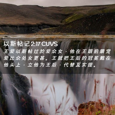 Picture 02 - 以 斯 帖 记 2:17 CUVS - 王 爱 以 斯 帖 过 於 爱 众 女 ， 他 - Bible Verse Picture