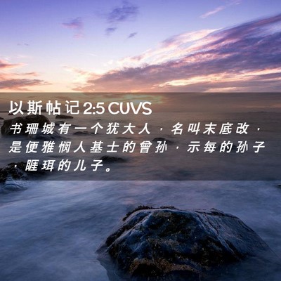 Picture 02 - 以 斯 帖 记 2:5 CUVS - 书 珊 城 有 一 个 犹 大 人 ， 名 叫 - Bible Verse Picture
