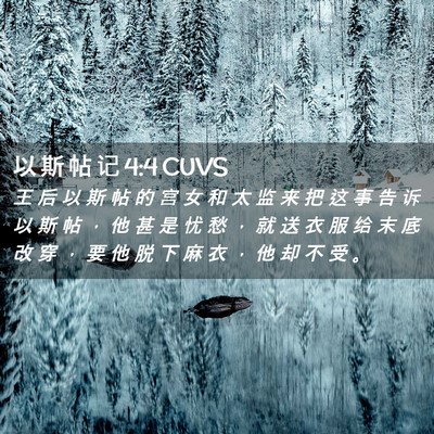 Picture 02 - 以 斯 帖 记 4:4 CUVS - 王 后 以 斯 帖 的 宫 女 和 太 监 来 - Bible Verse Picture