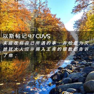Picture 02 - 以 斯 帖 记 4:7 CUVS - 末 底 改 将 自 己 所 遇 的 事 ， 并 - Bible Verse Picture