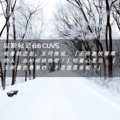 Picture 02 - 以 斯 帖 记 6:6 CUVS - 哈 曼 就 进 去 。 王 问 他 说 ： 「 - Bible Verse Picture