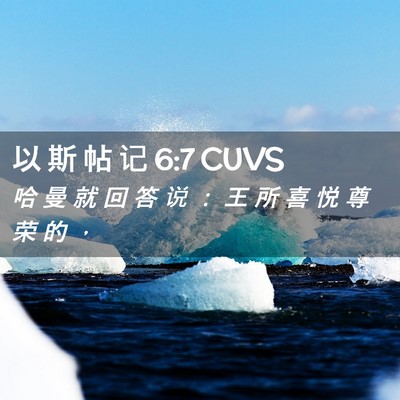 Picture 02 - 以 斯 帖 记 6:7 CUVS - 哈 曼 就 回 答 说 ： 王 所 喜 悦 尊 - Bible Verse Picture
