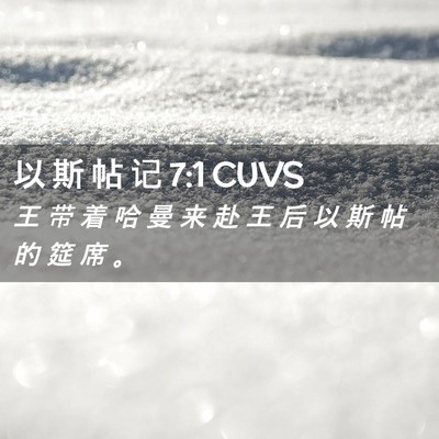 Picture 02 - 以 斯 帖 记 7:1 CUVS - 王 带 着 哈 曼 来 赴 王 后 以 斯 帖 - Bible Verse Picture