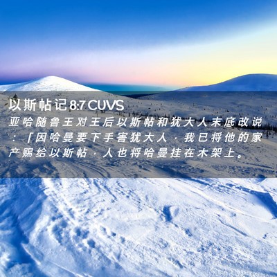 Picture 02 - 以 斯 帖 记 8:7 CUVS - 亚 哈 随 鲁 王 对 王 后 以 斯 帖 和 - Bible Verse Picture