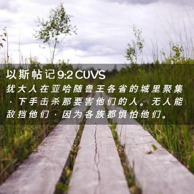 Picture 02 - 以 斯 帖 记 9:2 CUVS - 犹 大 人 在 亚 哈 随 鲁 王 各 省 的 - Bible Verse Picture