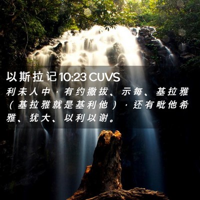 Picture 02 - 以 斯 拉 记 10:23 CUVS - 利 未 人 中 ， 有 约 撒 拔 、 示 每 - Bible Verse Picture