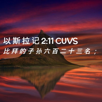 Picture 02 - 以 斯 拉 记 2:11 CUVS - 比 拜 的 子 孙 六 百 二 十 三 名 - Bible Verse Picture
