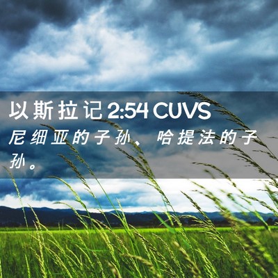 Picture 02 - 以 斯 拉 记 2:54 CUVS - 尼 细 亚 的 子 孙 、 哈 提 法 的 子 - Bible Verse Picture