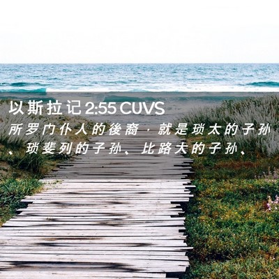 Picture 02 - 以 斯 拉 记 2:55 CUVS - 所 罗 门 仆 人 的 後 裔 ， 就 是 琐 - Bible Verse Picture