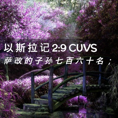 Picture 02 - 以 斯 拉 记 2:9 CUVS - 萨 改 的 子 孙 七 百 六 十 名 - Bible Verse Picture
