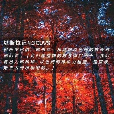 Picture 02 - 以 斯 拉 记 4:3 CUVS - 但 所 罗 巴 伯 、 耶 书 亚 ， 和 其 - Bible Verse Picture