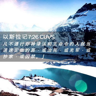 Picture 02 - 以 斯 拉 记 7:26 CUVS - 凡 不 遵 行 你 神 律 法 和 王 命 令 - Bible Verse Picture