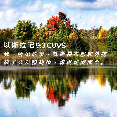 Picture 02 - 以 斯 拉 记 9:3 CUVS - 我 一 听 见 这 事 ， 就 撕 裂 衣 服 - Bible Verse Picture