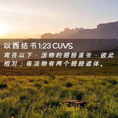 Picture 02 - 以 西 结 书 1:23 CUVS - 穹 苍 以 下 ， 活 物 的 翅 膀 直 张 - Bible Verse Picture