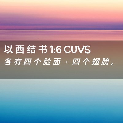 Picture 02 - 以 西 结 书 1:6 CUVS - 各 有 四 个 脸 面 ， 四 个 翅 膀 - Bible Verse Picture