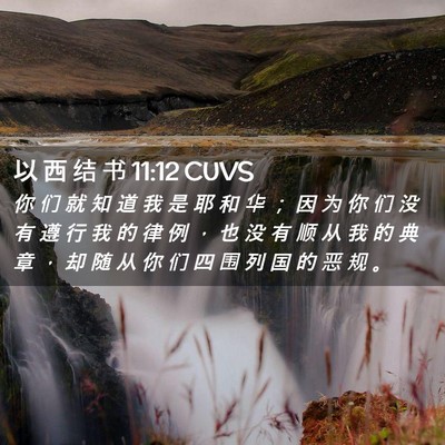 Picture 02 - 以 西 结 书 11:12 CUVS - 你 们 就 知 道 我 是 耶 和 华 ； 因 - Bible Verse Picture