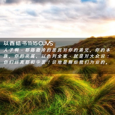 Picture 02 - 以 西 结 书 11:15 CUVS - 人 子 啊 ， 耶 路 撒 冷 的 居 民 对 - Bible Verse Picture