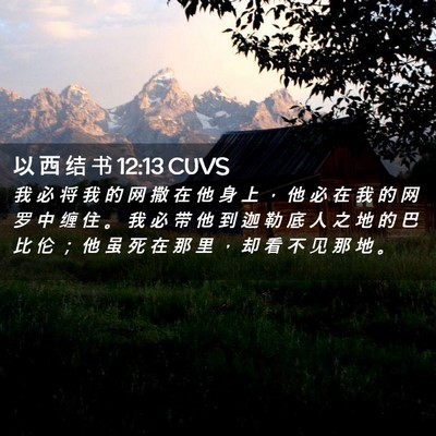 Picture 02 - 以 西 结 书 12:13 CUVS - 我 必 将 我 的 网 撒 在 他 身 上 ， - Bible Verse Picture