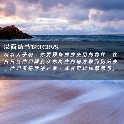 Picture 02 - 以 西 结 书 12:3 CUVS - 所 以 人 子 啊 ， 你 要 预 备 掳 去 - Bible Verse Picture