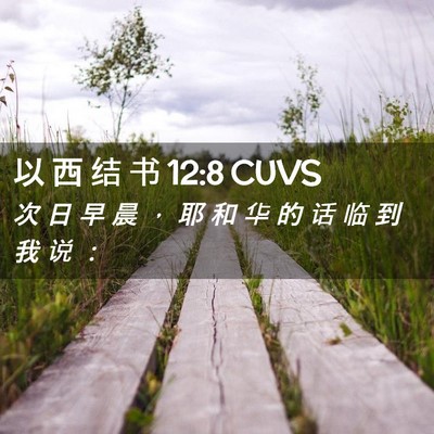 Picture 02 - 以 西 结 书 12:8 CUVS - 次 日 早 晨 ， 耶 和 华 的 话 临 到 - Bible Verse Picture