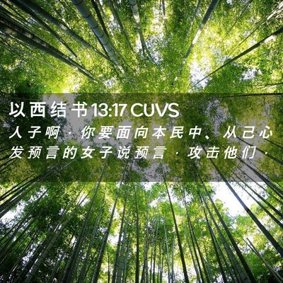 Picture 02 - 以 西 结 书 13:17 CUVS - 人 子 啊 ， 你 要 面 向 本 民 中 、 - Bible Verse Picture